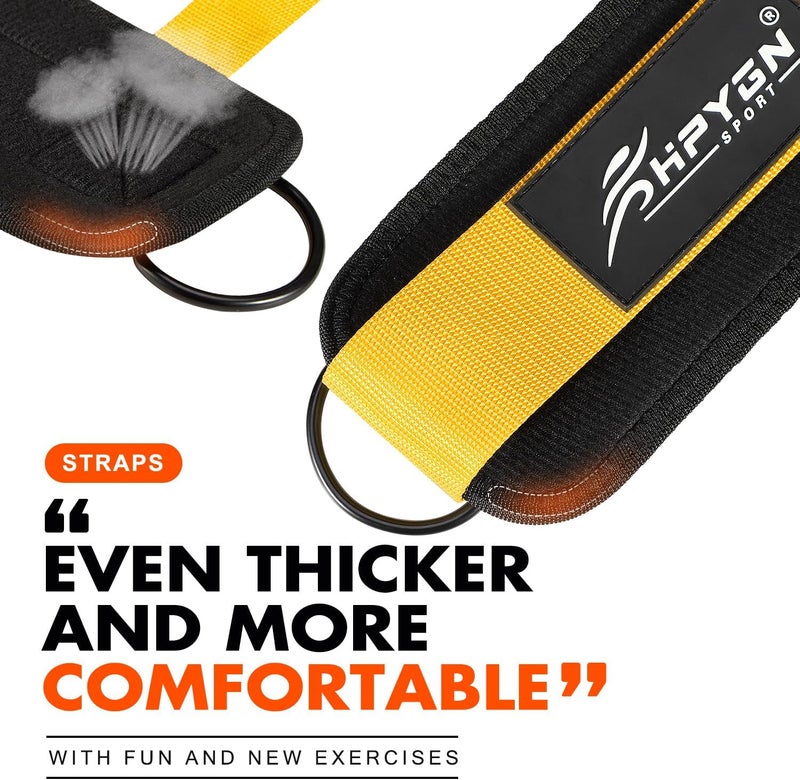 HPYGN Ankle Strap for Cable Machine, Padded Ankle Straps for Cable Machine Kickbacks, Glute Workouts, Leg Extensions, Curls, Booty Hip Abductors Exercise, Adjustable Comfort Ankle Cuff for Gym - Image 2